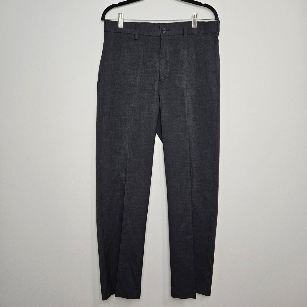 Savane Performance Waist Chino Pants Sz 32x30 Expandable Waist Flat Front Gray